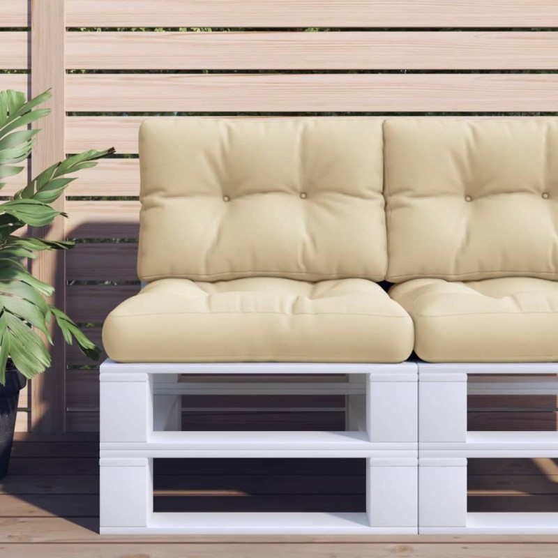 Coussin de palette beige 50x40x12 cm tissu 