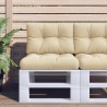 Coussin de palette beige 50x40x12 cm tissu 