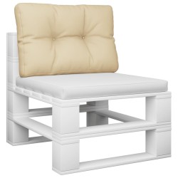 Coussin de palette beige 50x40x12 cm tissu 