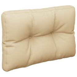 Coussin de palette beige 50x40x12 cm tissu 