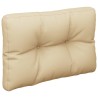 Coussin de palette beige 50x40x12 cm tissu 