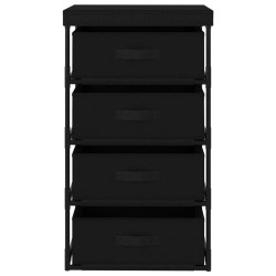Étagère de rangement avec 4 paniers en tissu Acier Noir 