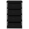 Étagère de rangement avec 4 paniers en tissu Acier Noir 