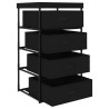 Étagère de rangement avec 4 paniers en tissu Acier Noir 