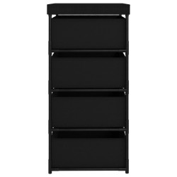 Étagère de rangement avec 4 paniers en tissu Acier Noir 
