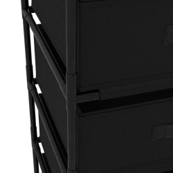 Étagère de rangement avec 4 paniers en tissu Acier Noir 