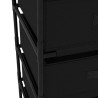 Étagère de rangement avec 4 paniers en tissu Acier Noir 