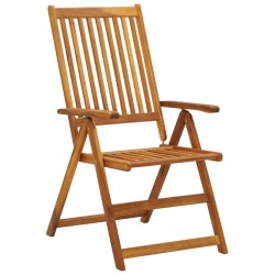 Chaises pliables de jardin lot de 3 avec coussins Bois d'acacia 