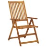 Chaises pliables de jardin lot de 3 avec coussins Bois d'acacia 