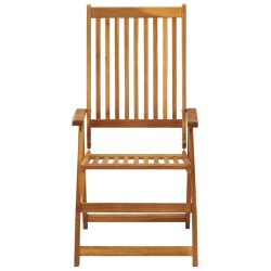 Chaises pliables de jardin lot de 3 avec coussins Bois d'acacia 