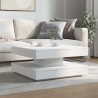 Table basse rotative à 360 degrés blanc 70x70x34,5 cm 