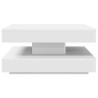 Table basse rotative à 360 degrés blanc 70x70x34,5 cm 