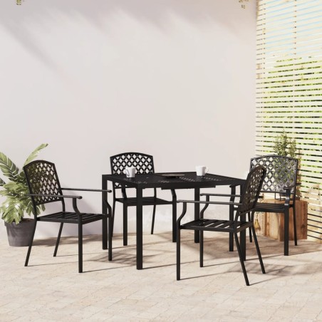 Ensemble à manger de jardin 5 pcs anthracite acier 