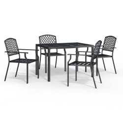 Ensemble à manger de jardin 5 pcs anthracite acier 