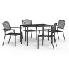 Ensemble à manger de jardin 5 pcs anthracite acier 