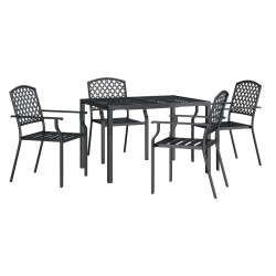 Ensemble à manger de jardin 5 pcs anthracite acier 