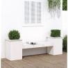 Banc avec jardinières blanc 184,5x39,5x56,5 cm bois massif pin 