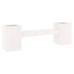 Banc avec jardinières blanc 184,5x39,5x56,5 cm bois massif pin 