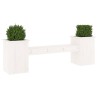 Banc avec jardinières blanc 184,5x39,5x56,5 cm bois massif pin 