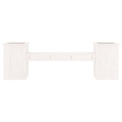 Banc avec jardinières blanc 184,5x39,5x56,5 cm bois massif pin 