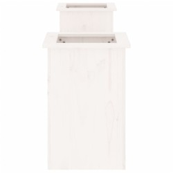 Banc avec jardinières blanc 184,5x39,5x56,5 cm bois massif pin 