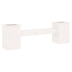 Banc avec jardinières blanc 184,5x39,5x56,5 cm bois massif pin 