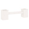 Banc avec jardinières blanc 184,5x39,5x56,5 cm bois massif pin 