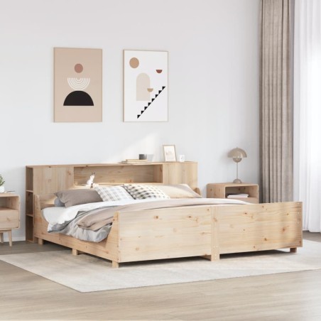 Cadre de lit sans matelas 200x200 cm bois massif de pin 