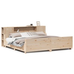 Cadre de lit sans matelas 200x200 cm bois massif de pin 