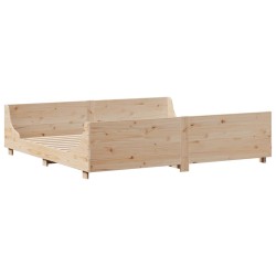 Cadre de lit sans matelas 200x200 cm bois massif de pin 