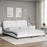Cadre de lit sans matelas blanc et noir 180x200 cm similicuir 