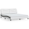 Cadre de lit sans matelas blanc et noir 180x200 cm similicuir 