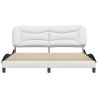 Cadre de lit sans matelas blanc et noir 180x200 cm similicuir 