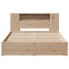 Lit bibliothèque sans matelas 120x200 cm bois de pin massif 