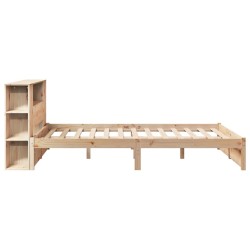 Lit bibliothèque sans matelas 120x200 cm bois de pin massif 