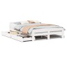 Cadre de lit sans matelas blanc 150x200 cm bois de pin massif 