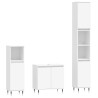 Ensemble d'armoires salle de bain 3 pcs blanc bois d'ingénierie 