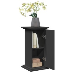 Piédestal avec rangement noir 31x30x60 cm bois d'ingénierie 