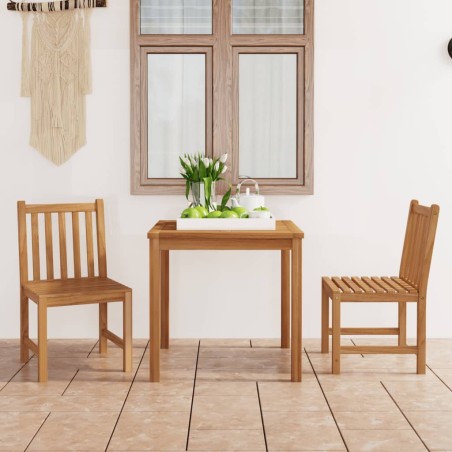 Ensemble à manger de jardin 3 pcs Bois de teck solide 