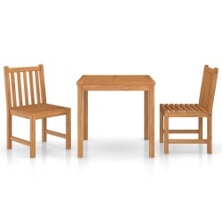 Ensemble à manger de jardin 3 pcs Bois de teck solide 