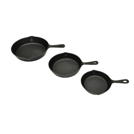 Lot de 3 poêles en fonte 