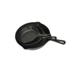 Lot de 3 poêles en fonte 