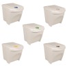 Poubelles à ordures empilables 3 pcs Blanc 75 L Polypropylène 