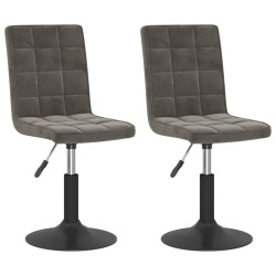 Chaises pivotantes à manger lot de 2 gris foncé velours 