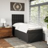 Sommier à lattes de lit avec matelas noir similicuir 