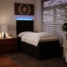 Sommier à lattes de lit avec matelas noir similicuir 