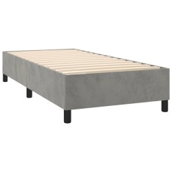 Sommier à lattes de lit et matelas et LED Gris clair 80x200 cm 