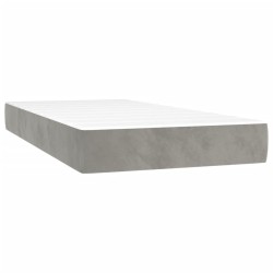 Sommier à lattes de lit et matelas et LED Gris clair 80x200 cm 