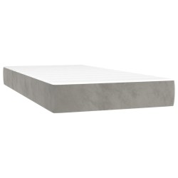 Sommier à lattes de lit et matelas Gris clair 80x200 cm Velours 