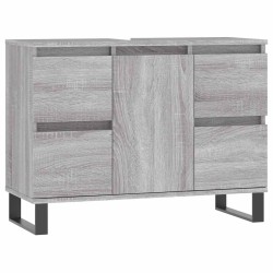 Armoire salle de bain sonoma gris 80x33x60 cm bois d'ingénierie 